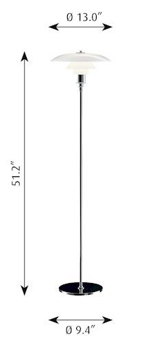 Louis Poulsen PH 3.5-2.5 Floor Light - Black Metalized 