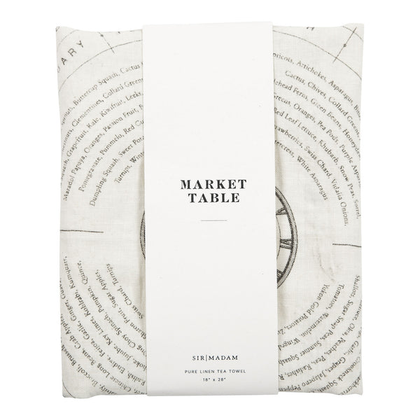 Sir Madam Pure Linen Tea Towel - Market Table