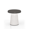 TOOU Thick Top Side Table - High Dark Brown Top / Eco White Base 