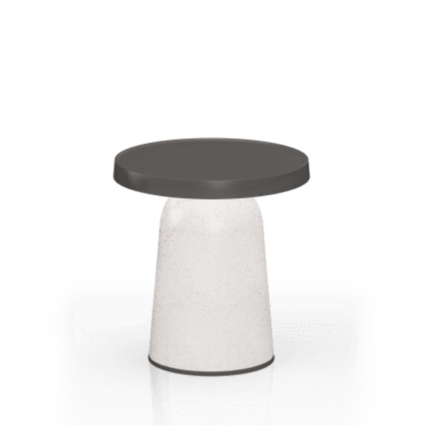 TOOU Thick Top Side Table - High Black Top / Eco White Base 