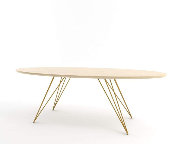 Tronk Williams Coffee Table - Oval Thin Maple Blood Red