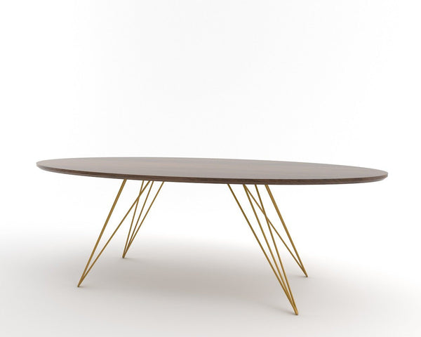 Tronk Williams Coffee Table - Oval Thin Maple Blood Red