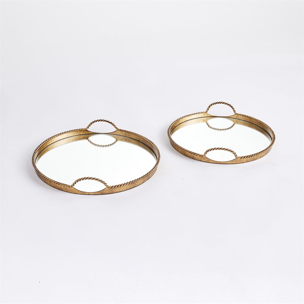 Napa Home & Garden Braiden Decorative Mirrored Trays - Set of 2