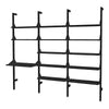 GUS Branch-3 Desk Shelving Unit Upright Ash Black/Brackets Black/Desk Ash Black 