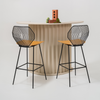 Bend Wood & Wire Bar Stool