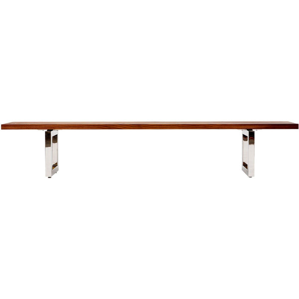 ARTLESS GAX 16 Bench - Wood 48"W X 16"D X 18"H Stainless Steel 