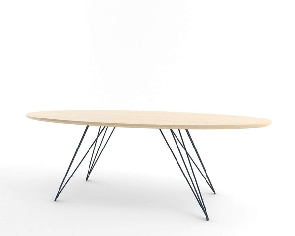 Tronk Williams Coffee Table - Oval Thin Maple Blood Red