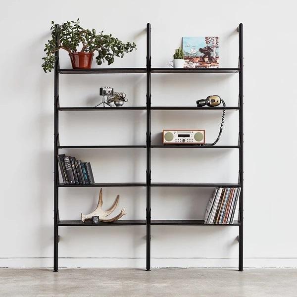 GUS Branch-2 Shelving Unit Upright Ash Black/Brackets Black/Self Ash Blonde 
