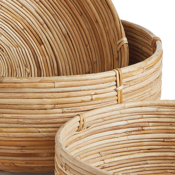 Napa Home & Garden Cane Rattan Low Baskets - Set of 3