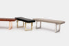 ARTLESS GAX 16 Leather Bench - Stainless Steel 48"W x 16"D x 30"H Stainless Steel Blackbean
