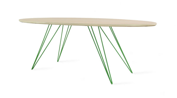 Tronk Williams Coffee Table - Oval Thin Maple Blood Red