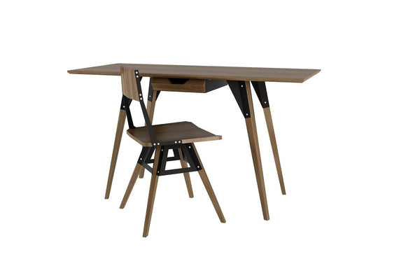 Tronk Clarke Desk No Drawer Walnut Black