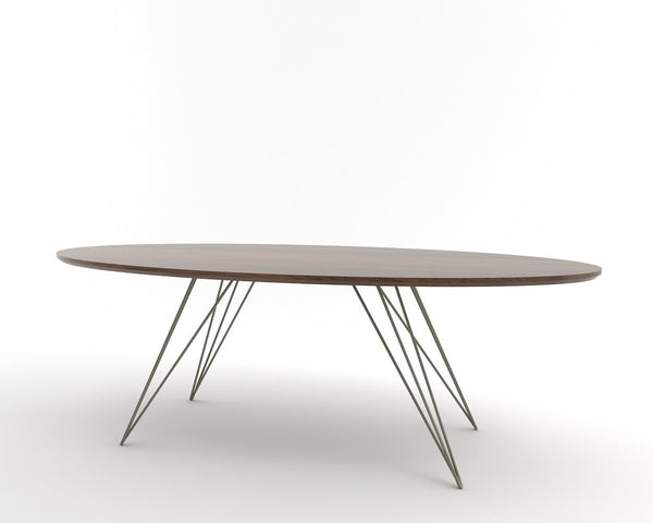 Tronk Williams Coffee Table - Oval Thin Maple Blood Red