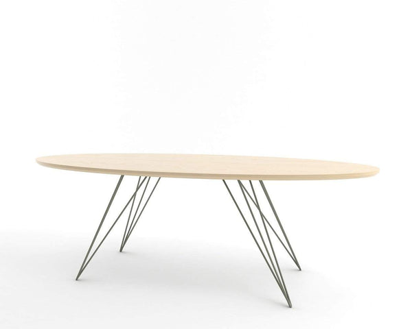 Tronk Williams Coffee Table - Oval Thin Maple Blood Red