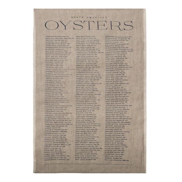 Sir Madam Pure Linen Tea Towel - North American Oysters