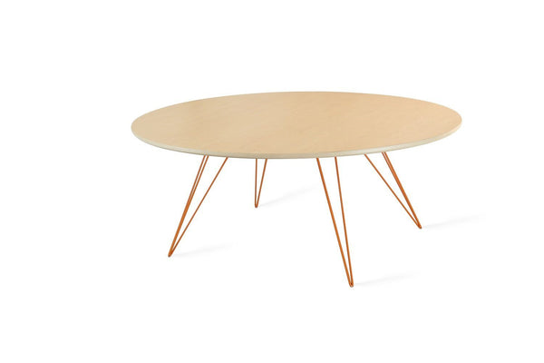 Tronk Williams Coffee Table - Oval Thin Maple Blood Red