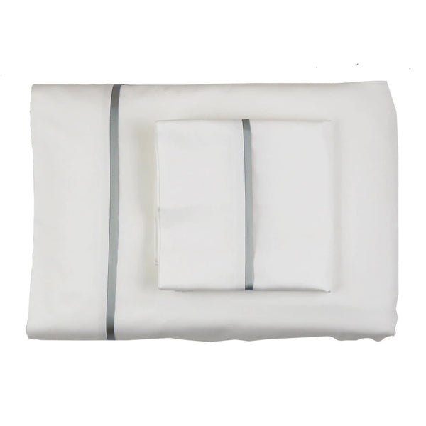Ann Gish Cotton Sheet Set w/ Charmeuse Trim