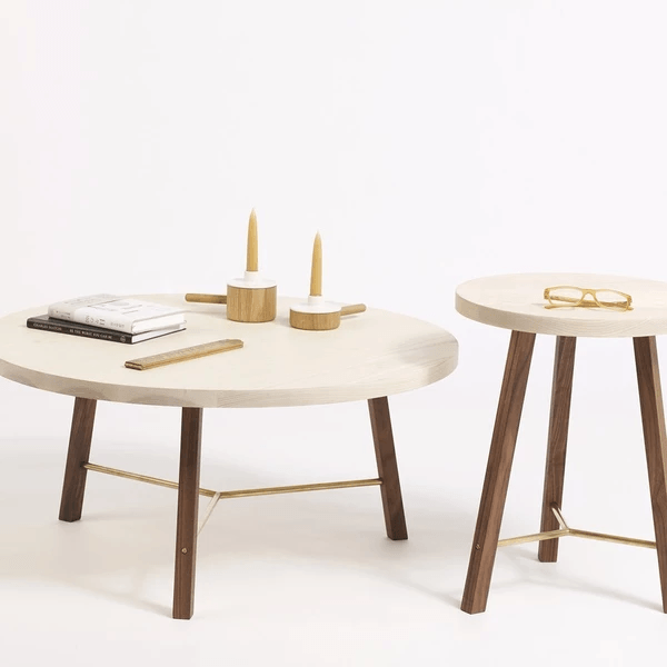 Another Country Side Table Two Ash Seat/Walnut Legs 