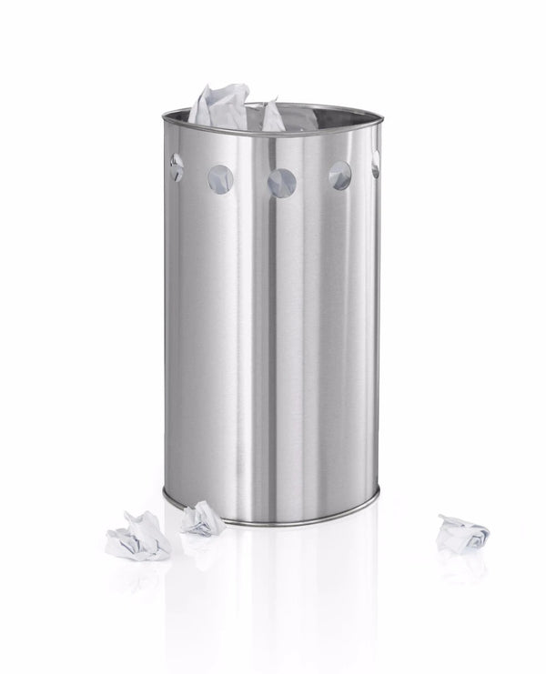 Blomus Stainless Steel Wastepaper Basket 3.5 Gallon - Circles