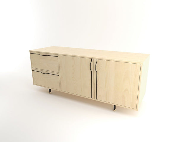 Tronk Chapman Small Credenza Storage Unit Walnut Black 