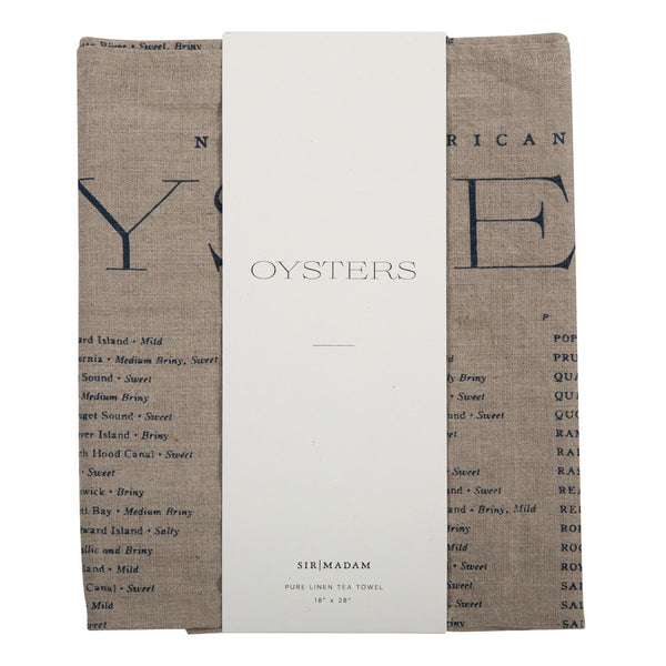 Sir Madam Pure Linen Tea Towel - North American Oysters