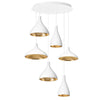 Pablo Swell Chandelier - 6 White / Brass 
