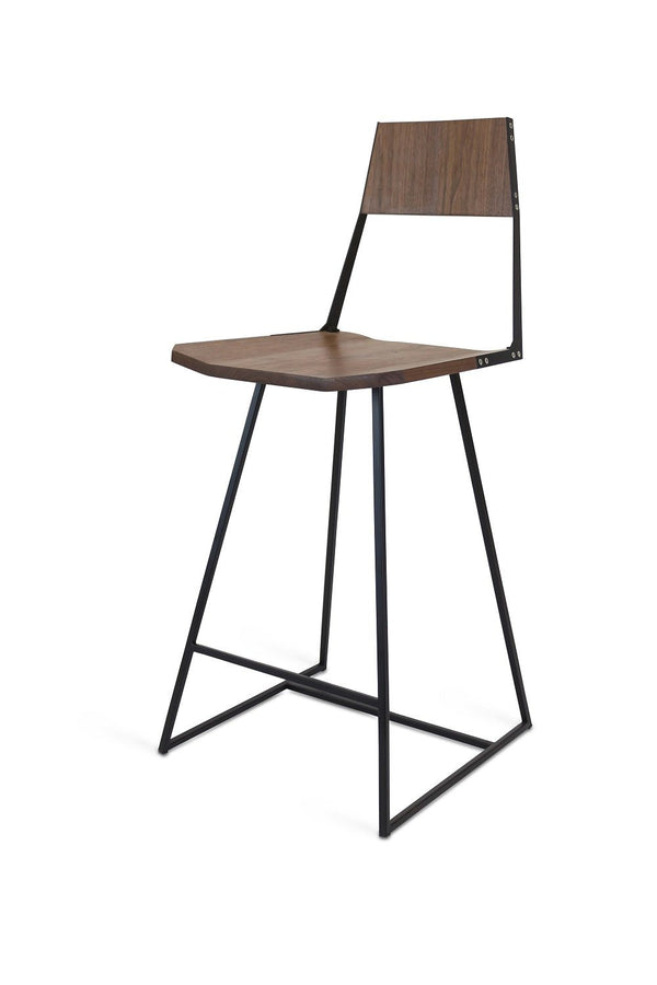 Tronk Clarkester Counter Stool 26" Walnut Black 