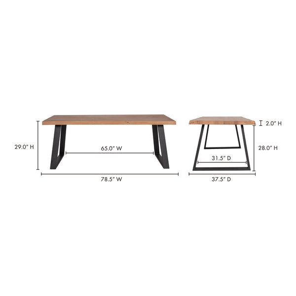 Moe's Mila Live Edge Dining Table - Rectangular