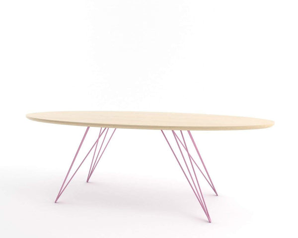 Tronk Williams Coffee Table - Oval Thin Maple Blood Red