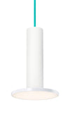 Pablo Cielo One Light Pendant White Light with Turquoise Cord 