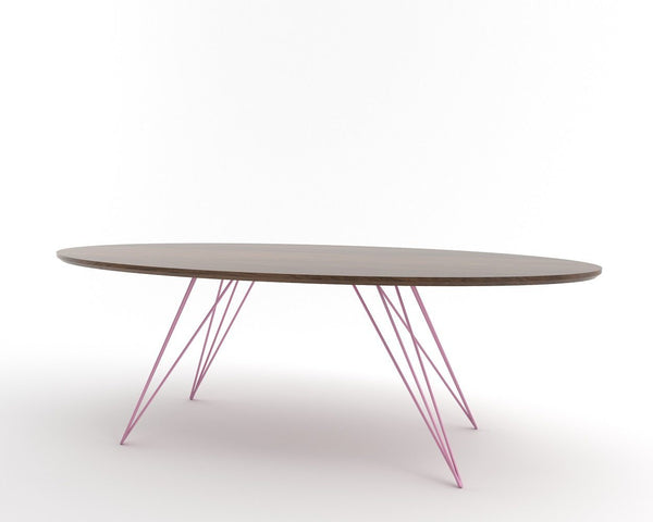 Tronk Williams Coffee Table - Oval Thin Maple Blood Red