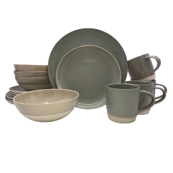 Canvas Home Shell Bisque 16 Piece Place Setting Blue 