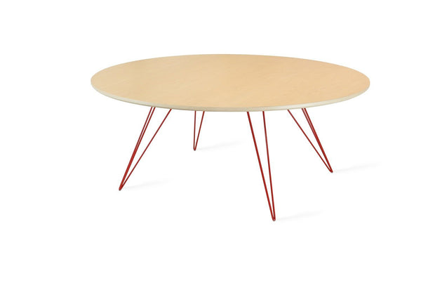 Tronk Williams Coffee Table - Oval Thin Maple Blood Red