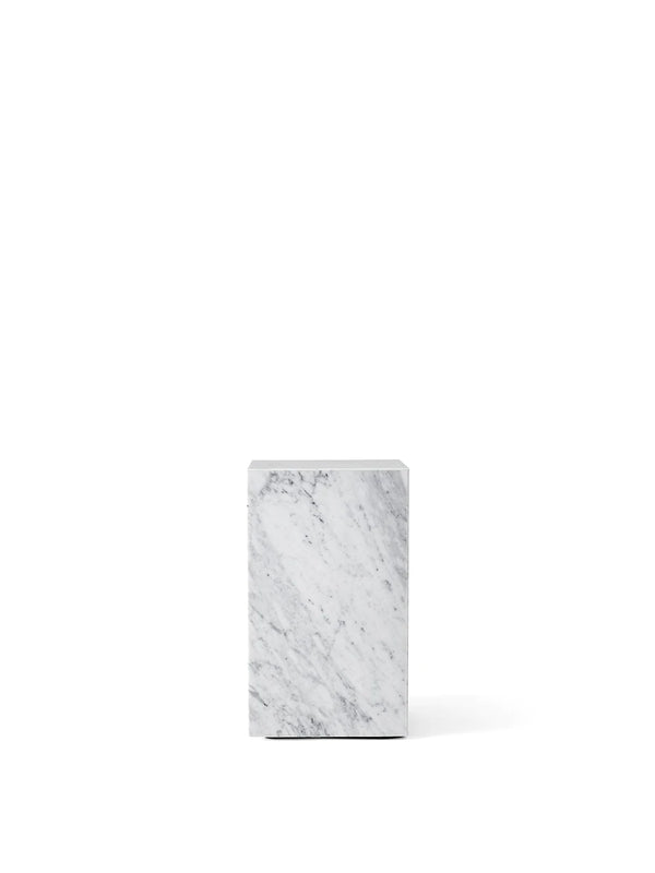 Menu Plinth Tall White Carrara Marble 