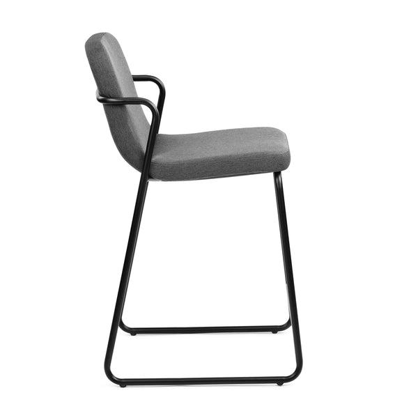 M.A.D. Zag Counter Stool Black Base / Graphite Grey Seat 