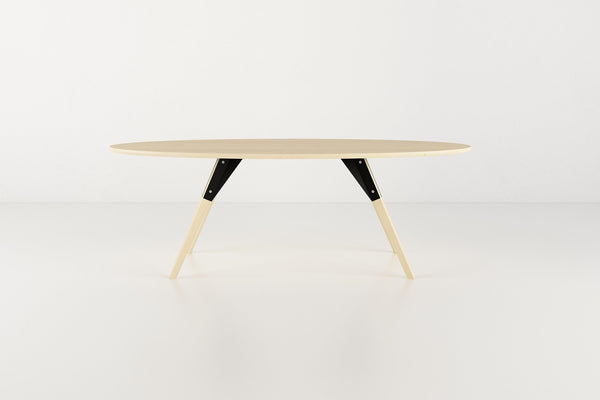 Tronk Clarke Coffee Table - Thin Oval Walnut Black 