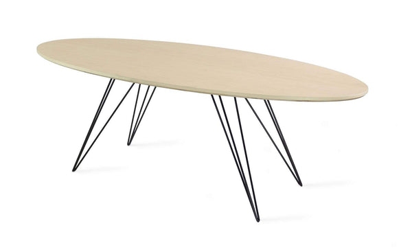 Tronk Williams Coffee Table - Oval Thin Maple Blood Red