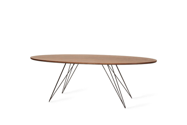 Tronk Williams Coffee Table - Oval Thin Maple Blood Red