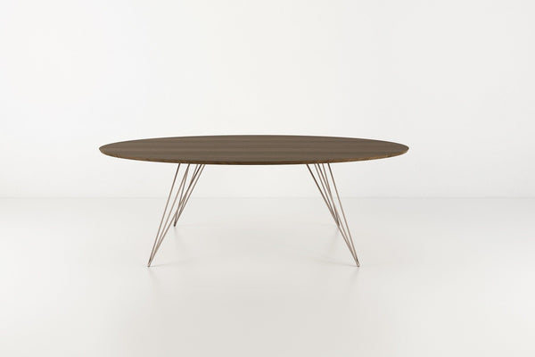Tronk Williams Coffee Table - Oval Thin Maple Blood Red
