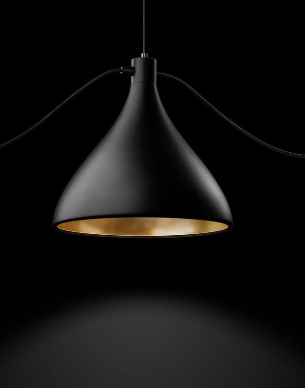 Pablo Swell String Linear Pendant Black / Brass 