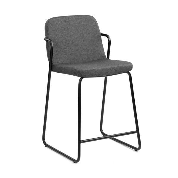 M.A.D. Zag Counter Stool Black Base / Graphite Grey Seat 