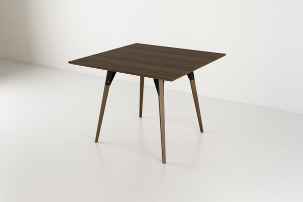 Tronk Clarke Dining Table - Square Small Walnut Black