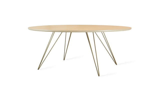 Tronk Williams Coffee Table - Oval Thin Maple Blood Red