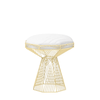 BEND Switch Table / Stool Gold White Vegan Leather Seat Pad 