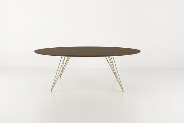 Tronk Williams Coffee Table - Oval Thin Maple Blood Red