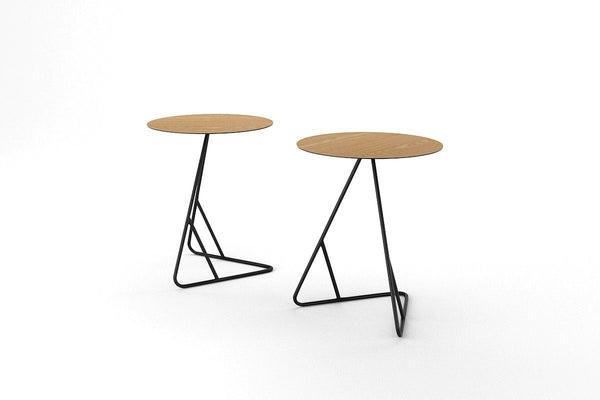 Tronk James End Table Black Base / Black Oak Top 