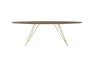 Tronk Williams Coffee Table - Oval Thin Walnut Brass Gold