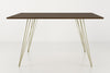 Tronk Williams Dining Table - Rectangular Large Walnut Brass Gold