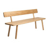 Another Country Bench One - w/ Back Natural Oak 55" W x 13.75" D x 17.38" H 