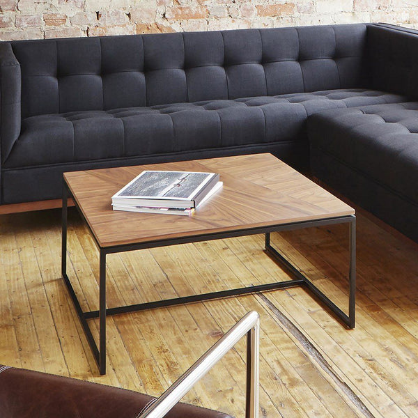 GUS Tobias Coffee Table - Square Walnut / Black 
